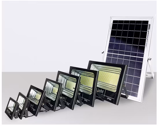 Economia de energia Preço de atacado Rua IP65 Luzes de lâmpada ao ar livre à prova d'água 50W 100W 200W 300W Holofote movido a energia solar Holofote LED