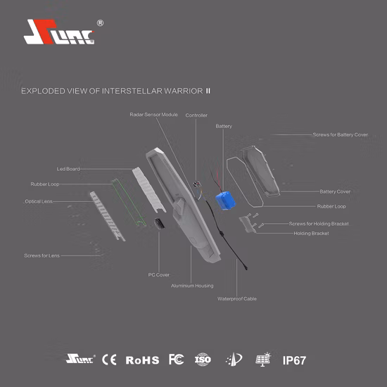ISO9001 IP67 30W 40W 60watt à prova d'água ao ar livre tudo em um LED integrado Garden Street Road Home luz solar com painel e bateria de lítio