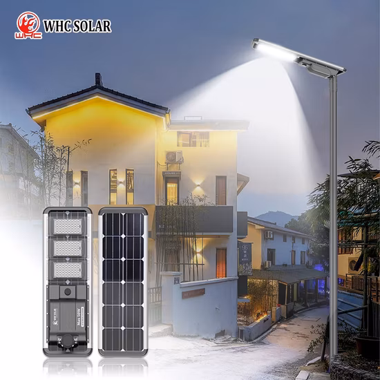 Boa qualidade ao ar livre tudo em um parque de alumínio lâmpada jardim integrado energia solar led estacionamento luz rua